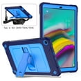 thumbnail image 2 of Dteck with Shoulder Strap Case for Samsung Galaxy Tab A 10.1" SM-T510 T515 (2019 Released) 10.1-inch,Shockproof Armor Rubber Hybrid Hard Protective Shell Back Kickstand Cover,Navy+Blue, 2 of 6