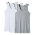 thumbnail image 4 of Taqqpue 3 PC Men's Shirt Tanks Casual Solid Color Cotton Tank Tops Moisture-Wicking Sleeveless Undershirts Tank Shirt for Men, 4 of 4