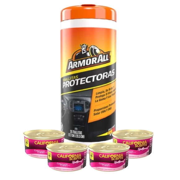 4 Aromatizantes Cherry CS + Toallas Protectoras ArmorAll