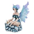thumbnail image 4 of Elf Pixie Water Elemental Fairy in Emerald Iridescent Dress Fantasy Figurine, 4 of 9