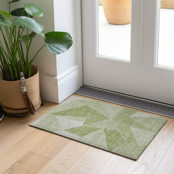 Addison Rugs Chantille Indoor/Outdoor Transitional Geometric Aloe Washable Rectangle Rug, 1'8" x 2'6"