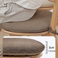 thumbnail image 4 of Chair Linen Cushion Memory Foam Breathable Sofa Seat Mat with Ties Machine Washable Cover Stool Backrest Pad Home Blue, 4 of 8