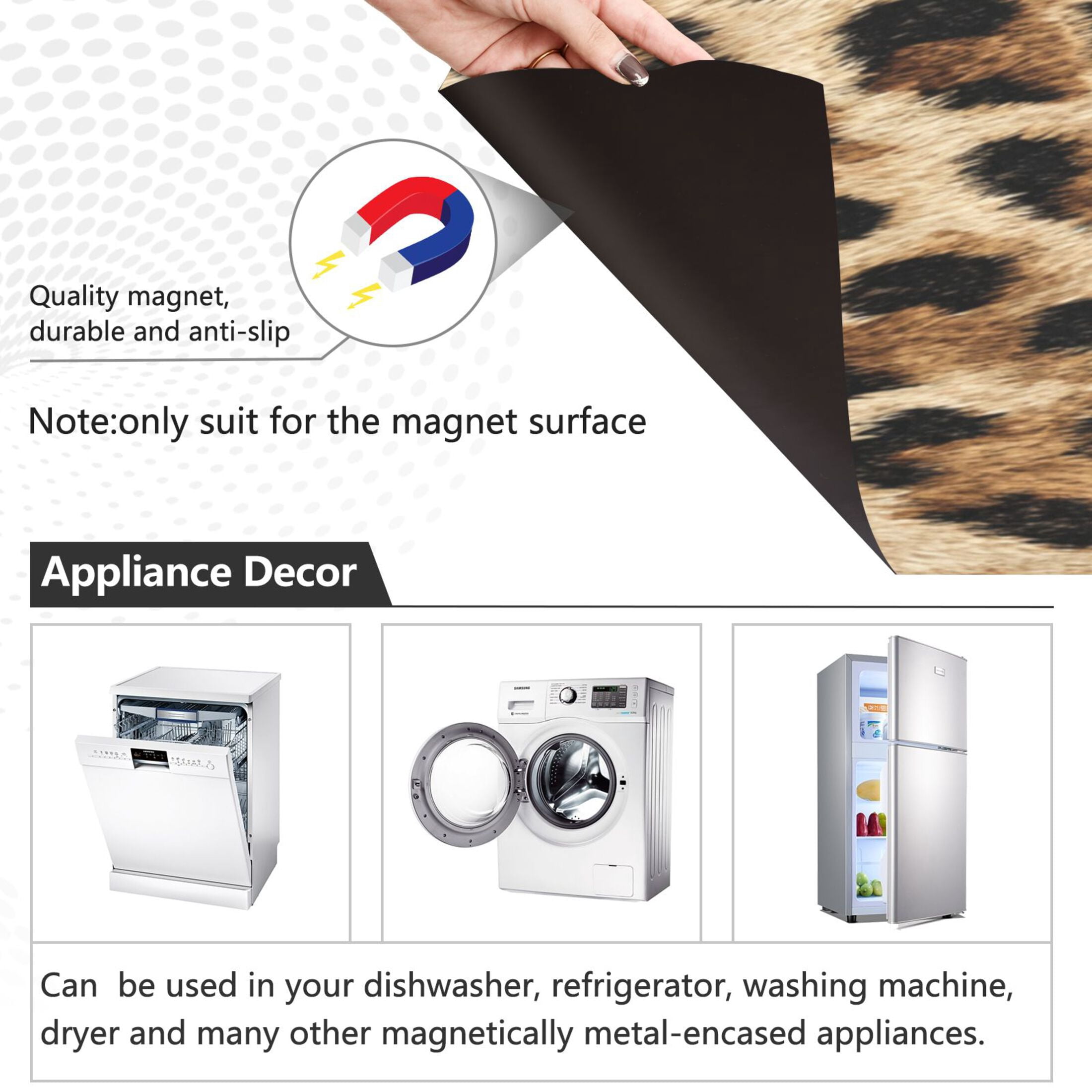 Dishwasher Sticker Magnetic Dishwasher Sticker Magnetic Decorative Sticker Refrigerator Sticker Dishwasher Decorative Stickers Leopard Pattern