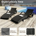 thumbnail image 2 of 80" Outdoor Wicker Chaise Lounge Chairs Set of 2, Patio Rattan Reclining Chair with Pull-Out Side Table, 4-Position Adjustable Backrest, 470lbs Capacity, Weather-Resistant for Pool, Beach, Backyard, 2 of 8