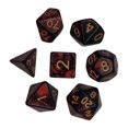 thumbnail image 4 of 7x Polyhedral Dices Smooth D4-D20 for Math d8 d10 d12 Teaching Bar Table Board Games Red Black, 4 of 7