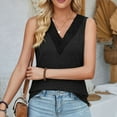 thumbnail image 2 of ShomPort Summer Tank Tops for Women V Neck Splicing Sleeveless T-Shirts Casual Matching Camisole, 2 of 3