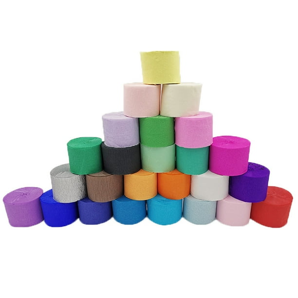 KAKOWELY 6 rollos de serpentinas de papel crepé multicolor para decorar bodas, cumpleaños, fiestas y festivales. Material resistente al desgarro para un uso fácil.
