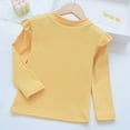 thumbnail image 2 of GigrtiJin Infant Baby's Blouse Shirt Solid Color Round Neck Ruffled Long Sleeve Tunic for Girls Cute Thermal Tops, 2 of 3