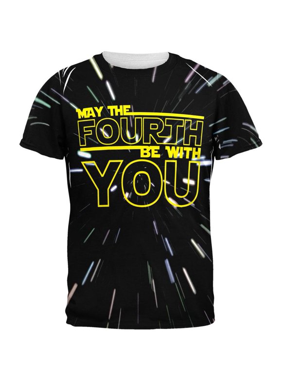 May The Fourth Be With You All Over Adult T-Shirt - 2X-Large