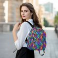 thumbnail image 6 of FORMRS Mini Backpack Purse for Women Quilted Travel Daypack Casual Shoulder Bag, Vibrant Stained Glass Pattern, 6 of 7