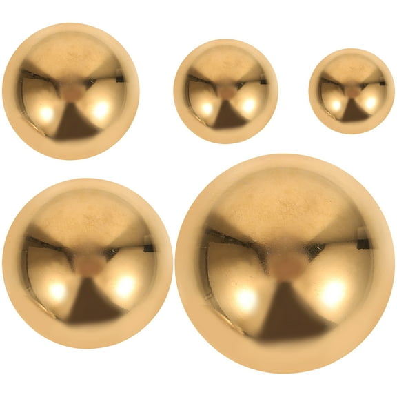 5 Pcs Stainless Steel Semi-circle Ball Globes Spheres Golden