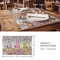 thumbnail image 3 of Placemats Set of 4, Blue Purple Gnomes Woven Placemat, Linen Place Mats for Kitchen/Dining Tables, Spring Vintage Hydrangea Flower Leaf Washable Table Mats for Party, 3 of 8