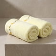 thumbnail image 4 of REGALWOVEN Floral Embroidered Hand Towels for Bathroom, 13 x 29 Inch Soft Absorbent Decorative Towel for Bath, Kitchen, Spa, Gym Light Yellow 2-Piece, 4 of 5