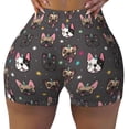 thumbnail image 2 of Gukieu French Bulldogs Print Women's Sports Shorts, Elastic Waist High Stretch Running Yoga Gym Sweatpants-Medium, 2 of 8