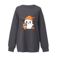 thumbnail image 3 of Pisexur Chandail en Molleton d'Halloween pour Femmes en Polaire Orange à Manches Longues Col Rond Mode Citrouille Graphique Chandails en Molleton à Capuche d'Halloween, 3 of 3