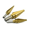 thumbnail image 4 of 3pcs Straight Step Drill Bit Set Titaniu-m Coated for Wood, 4 of 8