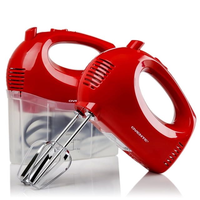 Batidora de mano OVENTE HM151R 150W 5 velocidades con accesorios roja