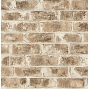 BREWSTER HOME FASHIONS Brewster Jomax Neutral Warehouse Brick Paste The Wall Non Woven Wallpaper, 20.5-in by 33-ft, 56.4 sq. ft.