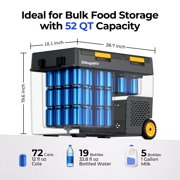 BougeRV Car Refrigerator 52QT Dual Zone, 12 Volt Portable Freezer Fridge with Wheels, APP Control Compressor Refrigerator 12V/24V DC for RV Truck Vehicle Boat Outdoor Travel Camping Trip Use