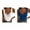 K-Blue 1PCS & White 1PCS, variant on 2 Pack(White 1PCS & Coffee 1PCS) Multipack Compression Top Men Women's Strap Tank Top 4X Women Clothes Trim Backless Vest Summer 2Xl Crop Tops Women Going Out Tops