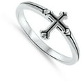 thumbnail image 4 of Medieval Cross Christian Love Purity Ring .925 Sterling Silver Band Jewelry Female Male Size 5, 4 of 4