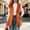 thumbnail image 5 of Cmfcve Women's Plus Size Quilted Vest Sleeveless Long Padded Jacket Open Front Fall Winter Casual Relaxed Fit Outerwear, 5 of 6