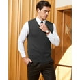 thumbnail image 6 of Kallspin Men's Vest Sweater Wool Blend Lightweight V Neck Sleeveless Pullover(Charcoal,4X-Large), 6 of 10