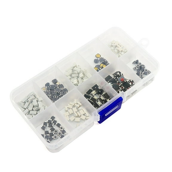 RUISINERY 250pieces Touch Push Button Switches 10 Types Patches Switches Buttons Car Remote Control Key Button Touch Microswitch