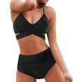 thumbnail image 1 of Women's High Waisted Bandage Bikini Set Wrap Two Piece Push Up Swimsuits, 1 of 5