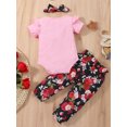 thumbnail image 2 of Dooleck Daddys Girl Baby Clothes Infant Outfit Ruffle Bodysuit Floral Halen Pant Set, 2 of 7