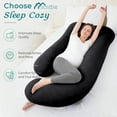 thumbnail image 3 of Sasttie Cooling Pregnancy Pillows for Sleeping, U Shaped Full Body Pillow with Removable Cover, Pregnant Women Must Haves, Maternity Essential,Black, 3 of 8