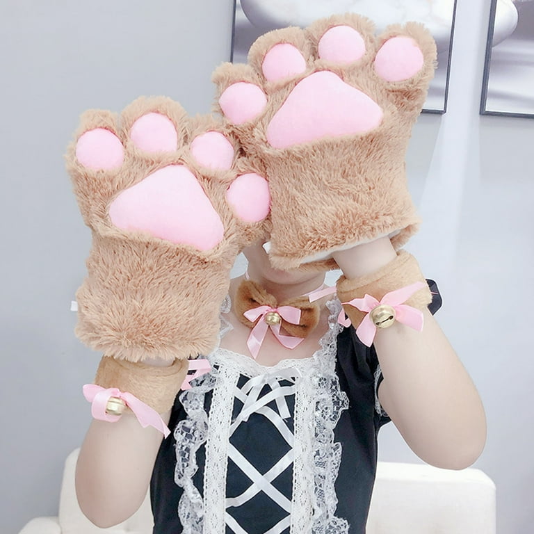 D GROEE 1Pcs Cat Paw Gloves Cartoon Gloves Cat Paws Cosplay PV