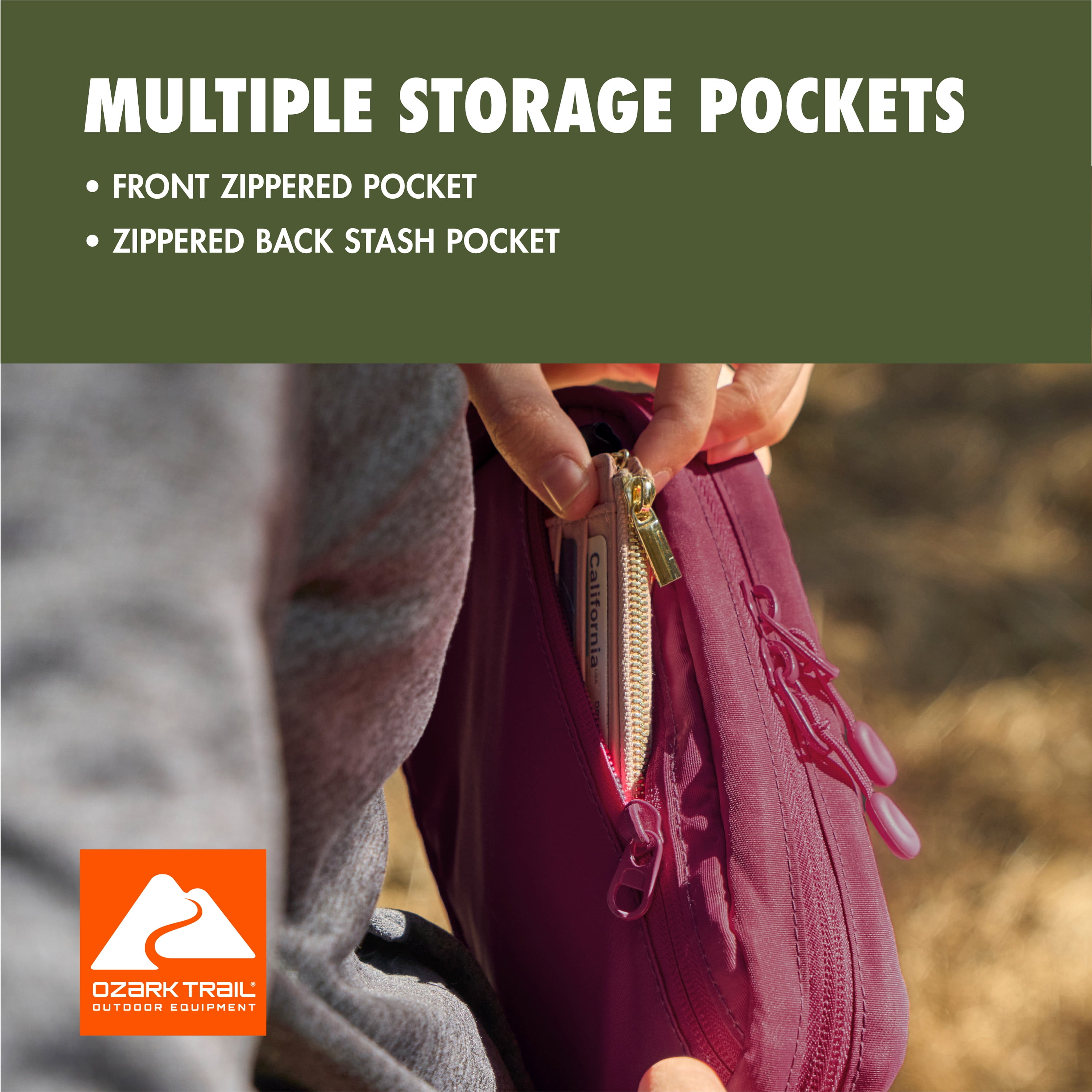 Ozark Trail Unisex Polyester Denver Fanny Pack, Orchid Plum