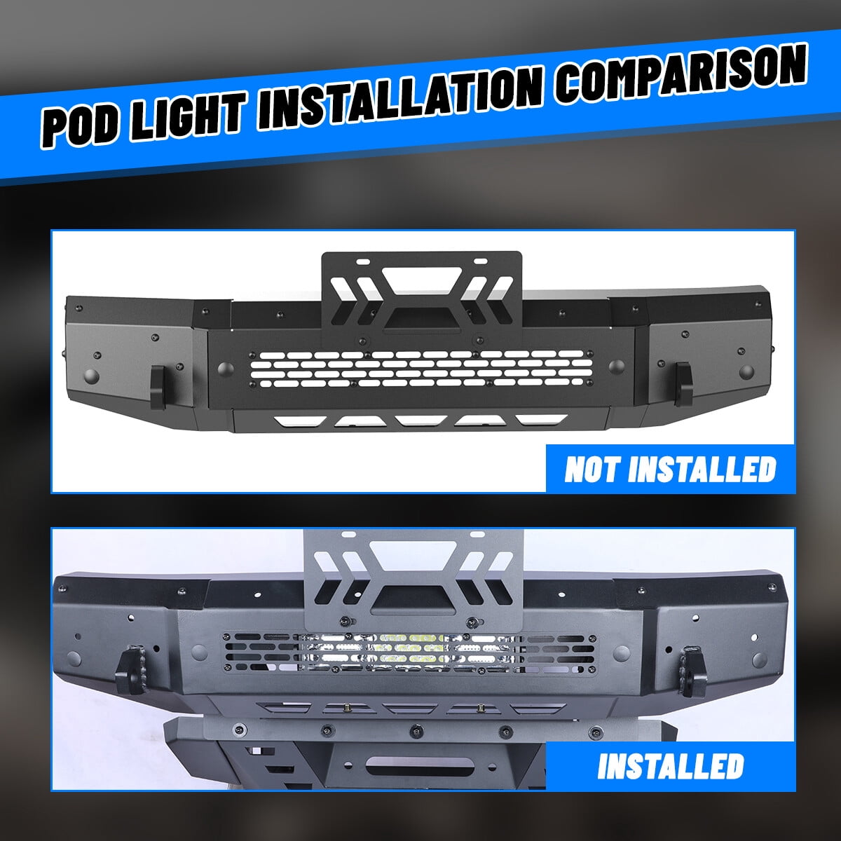 FIT For 2021-2025 2026 Ford Bronco Front Bumper Assembly Heavy Duty Textured Steel