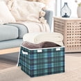 thumbnail image 5 of 16.5x12.6x11.8in Foldable Flip-Top Storage Bin, Dustproof Magic Tape Closure, Ideal for Home & Toy Organization，Green Tartan Pattern, 5 of 7
