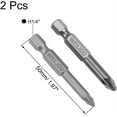 thumbnail image 2 of 2pcs S2 Steel Magnetic Screwdriver Bits Set, 1/4" Hex Shank 50mm Length #1 & #2 Philips Head Tips for Electric Drills & Impact Drivers, 2 of 4