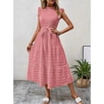 thumbnail image 2 of Women Summer Casual Midi Maxi Dresses Short Sleeve Pink S, 2 of 7