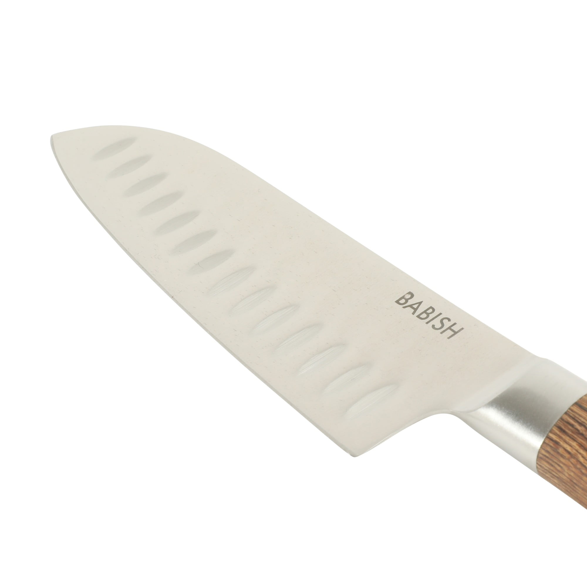 Babish 6.5-Inch Santoku Knife – High-Carbon 1.4116 German Steel Kitchen Knife with Dark Pakka Wood Handle, Full-Tang Razor Sharp Blade for Chopping, Slicing, Dicing & Precision Prep