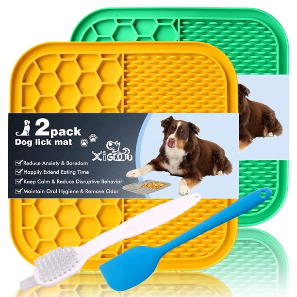 Comedero lento para perros Lick Pad XIGOU con ventosas, paquete de 2