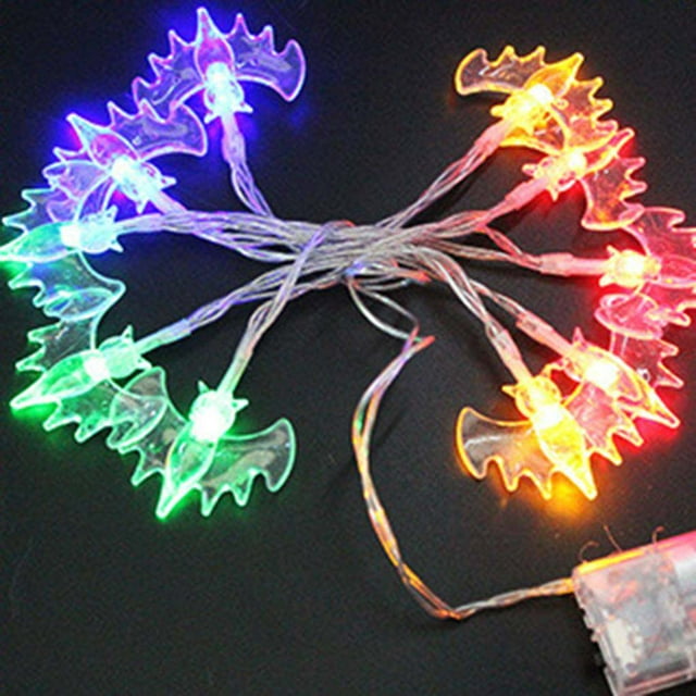 10 LEDs Warm White Light Source PVC 10 LEDs 2xAA Battery Halloween Pumpkin Ghost Scary Lamp Series