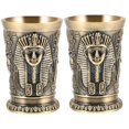 thumbnail image 4 of FRCOLOR 2pcs Shot Glass Metal Wine Cup Vintage Shot Glass Decorative Wine Cup Copper Wine Cup, 4 of 8