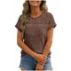 thumbnail image 4 of TaTaai 2026 Summer Women’s Ribbed Sheer Trim Tee Short Sleeve Loose Blouse Casual Solid Color Fashion Top Brushed Patchwork Polyester Daily Shirt Gift, 4 of 8