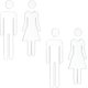 thumbnail image 1 of pares de letreros de identificación de baños, letreros blancos para baños, letreros para baños de hombres y mujeres, calcomanías de acrílico para puertas de inodoros, para oficinas, negocios y, 1 of 8