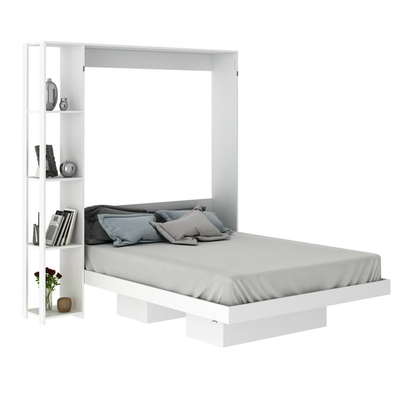 cama matrimonial abatible con estantes blanco cm80140101 progresista madik progresista