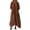 Coffee, variant on V Neck Kaftan Maxi Dress, Women's Loose Fit Cotton Linen Sundress with Pockets, Casual Long Sleeve Oversized Boho Gown