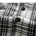 thumbnail image 5 of Brnmxoke Plaid with Hood for Men Flannel Hoodie Shirts Long Sleeve Casual Vintage Button Down Plaid Shirt Jacket with Pocket White,XXXL, 5 of 9
