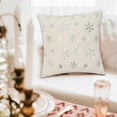 thumbnail image 4 of KCEHTA Christmas Snowflake Pillow Covers, 18x18 inch Christmas Throw Pillow Covers, Sequin Embroidered Pillow Covers, Decorative Square Pillowcases for Couch Sofa Bed Home Winter Decor, 4 of 7