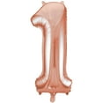 thumbnail image 3 of Unique Industries Foil Big Number 1 Shaped 34" Rose Gold Solid Print Birthday Balloon, 3 of 5