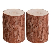 ibasenice Creative Wood Stump Decor Ideal Gift for Home and Desktop Brown 2Pcs