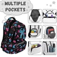 thumbnail image 6 of Yspwyqan Big Kids Backpack 17 Inch for Girls, Rugby Glitter Bow Lightweight 600D Polyester School Backpack with Front Pocket Fits 15.6 Laptop for Elementary Middle School, 6 of 7